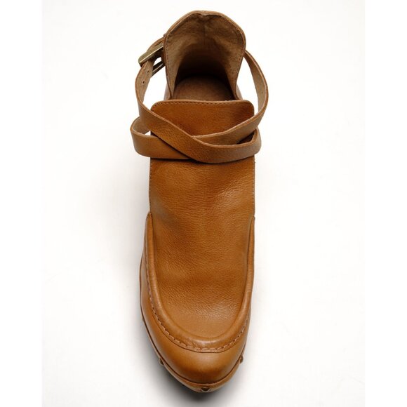 NIB Free People Brown Tan Mules with Chunky Heel - Picture 8 of 11